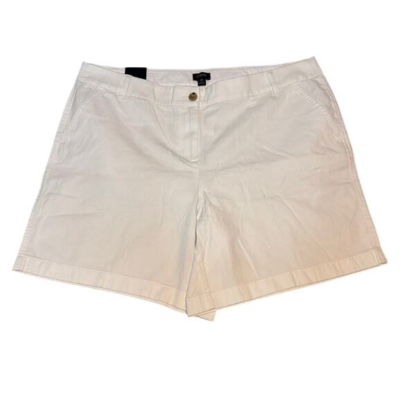 NWT J.Crew White Chino Shorts Size 16 | Mid Rise 7” Inseam Summer Classic - Picture 1 of 5